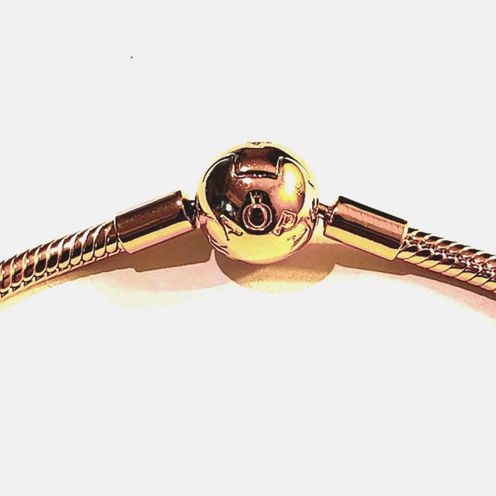 Authentic NEW Pandora Moments Snake Chain Bracelet 14K Rose Gold plated - Picture 6 of 9